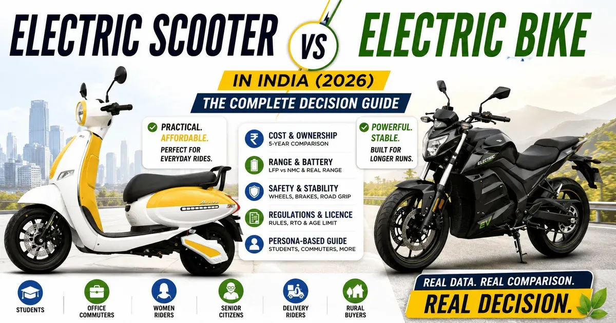 Electric Scooter vs Electric Bike in India (2026): The Complete Decision Guide