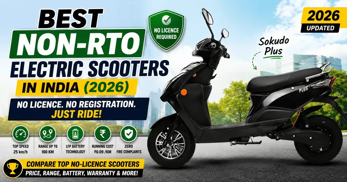 Best Non-RTO Electric Scooters in India (2026) | No Licence Required
