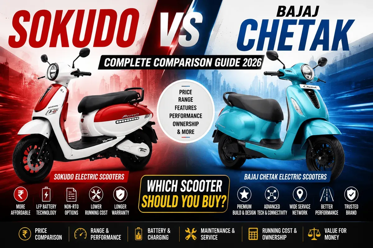 Sokudo vs Bajaj Chetak: Complete Electric Scooter Comparison Guide (2026)